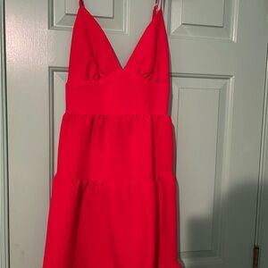 Vibrant Red Sleeveless Dress